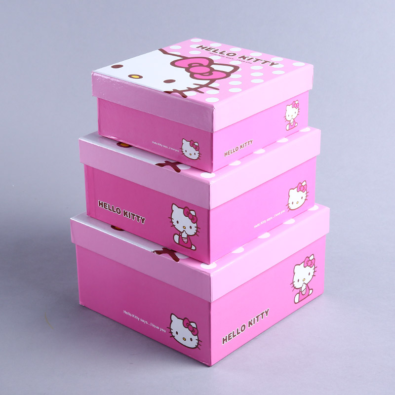 新款HRLLO KITTY造型正方三件套 糖果月饼盒礼品盒礼物盒 定制批发 TQ30481