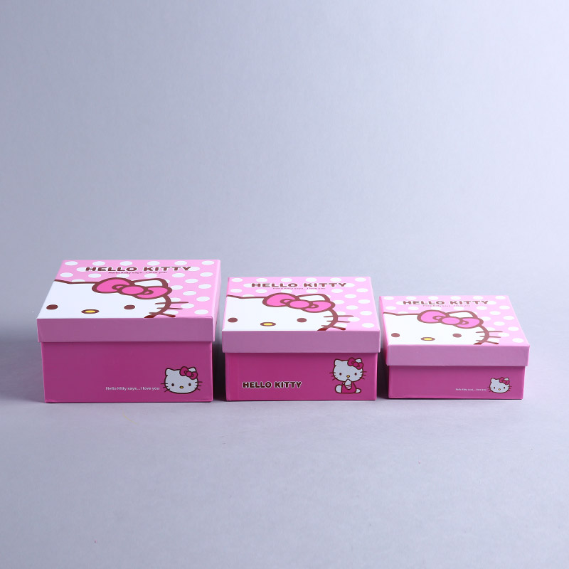 新款HRLLO KITTY造型正方三件套 糖果月饼盒礼品盒礼物盒 定制批发 TQ30482