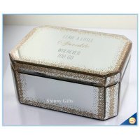 高档家居饰品收纳盒 八角葱粉金色珠宝盒 玻璃首饰盒 婚礼赠品 送礼佳品