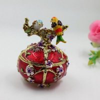高档家居摆件 婚礼赠品金属双鸟首饰盒 创意家居摆件 合金鸟饰品收纳盒 高档礼品