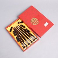 创意礼品指甲筷天然健康木雕筷子家用工艺雕刻筷配礼盒（6双/套） FT09