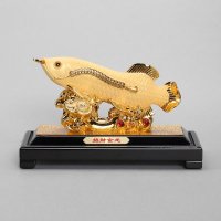 集美精品风水龙鱼系列树脂(沙金)摆件 招财金龙特色时尚风水摆件 家居装饰品风水摆件 LYJ