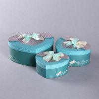 新款心型蝴蝶结包装盒三件套 蓝色糖果月饼盒礼品盒礼物盒 34-3D-11pvc
