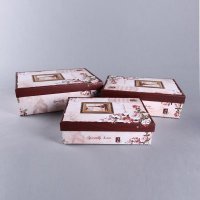 新款长方形巴黎风情铁塔装饰包装盒三件套 商务礼品盒礼物盒包装盒 9302-43
