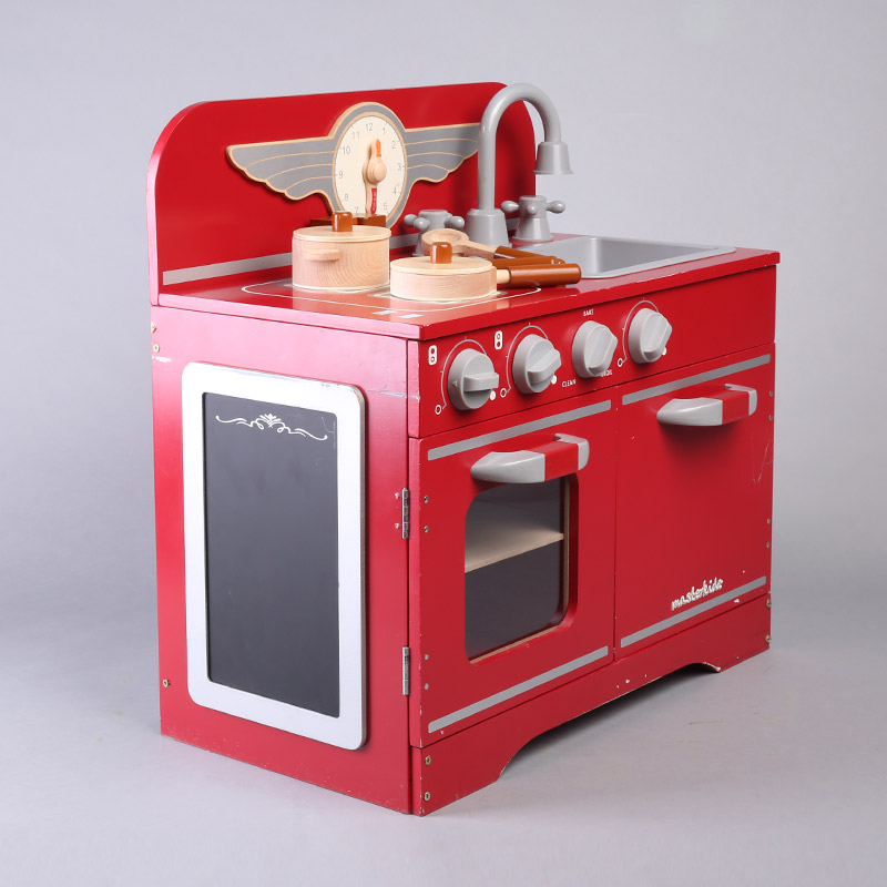 Masterkidz贝思德 木制 复古多功能玩具厨房 过家家扮演系列 3岁或以上 红色3