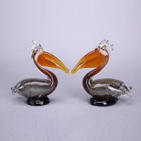 现代家居琉璃装饰品摆件 创意银箔鸬鹚琉璃装饰摆件 家居工艺家庭装饰琉璃摆件 XSJ32