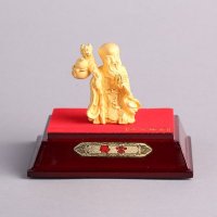 小寿星公家居摆件工艺品 金色风水装饰摆件 送礼办公室镇宅家居装饰摆件JYG15