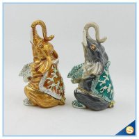高档家居摆件 珐琅镶钻大象饰品盒  象首饰盒 精致手工艺品 送礼佳品