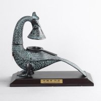 凤凰灯家居摆件 铜色复古纯铜风水装饰摆件 送礼办公室镇宅家居装饰摆件 JYG94