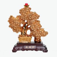 集美精品风水树系列树脂(电镀)摆件 镀金发财树特色时尚风水摆件 家居装饰品风水摆件 FCS