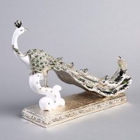欧式孔雀树脂工艺品摆件 家居摆设创意办公室软装饰品 ST708