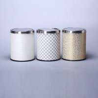 不锈钢时尚客厅垃圾筒 时尚创意花纹摇盖式垃圾桶 8LKA-4