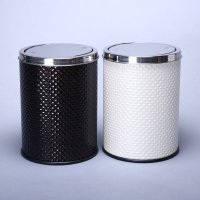 不锈钢时尚客厅垃圾筒 时尚创意花纹摇盖式垃圾桶 12LKA-3
