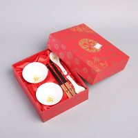 福筷高档原木筷子勺子碗6件套套装 天然健康 高档礼品 FT18