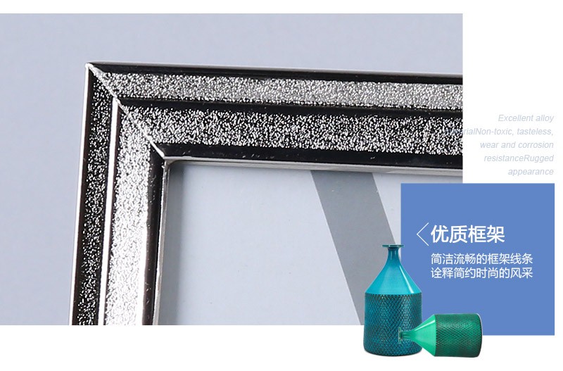 欧式金属相框挂墙 银色创意相框家居摆件摆台支架 28Ass015