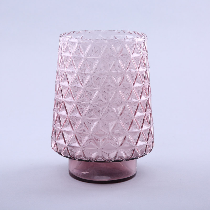 简约粉色玻璃花瓶花器家居玻璃装饰工艺品YL022