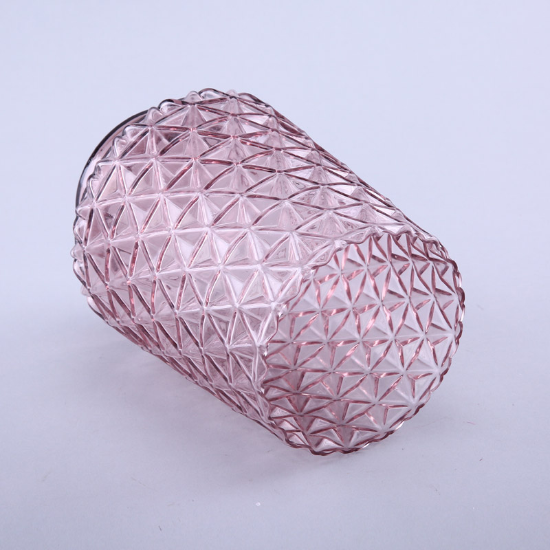 简约粉色玻璃花瓶花器家居玻璃装饰工艺品YL024
