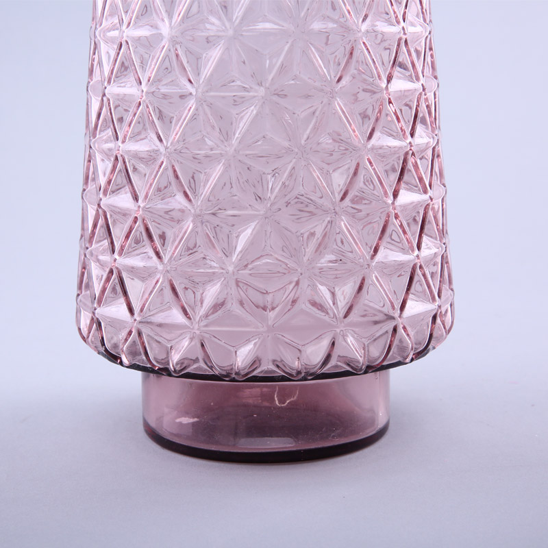 简约粉色玻璃花瓶花器家居玻璃装饰工艺品YL023