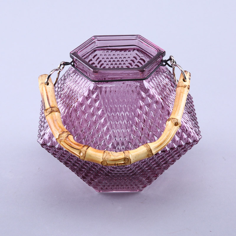 简约紫色玻璃花瓶花器家居玻璃装饰瓶工艺品YL045