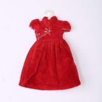 红色可爱公主裙小衣服擦手巾 ZN233