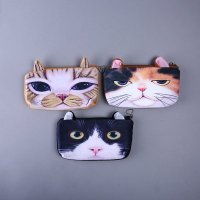 宠物猫毛绒宠物长方形小钱袋 可爱零钱袋可爱毛绒袋 LS23