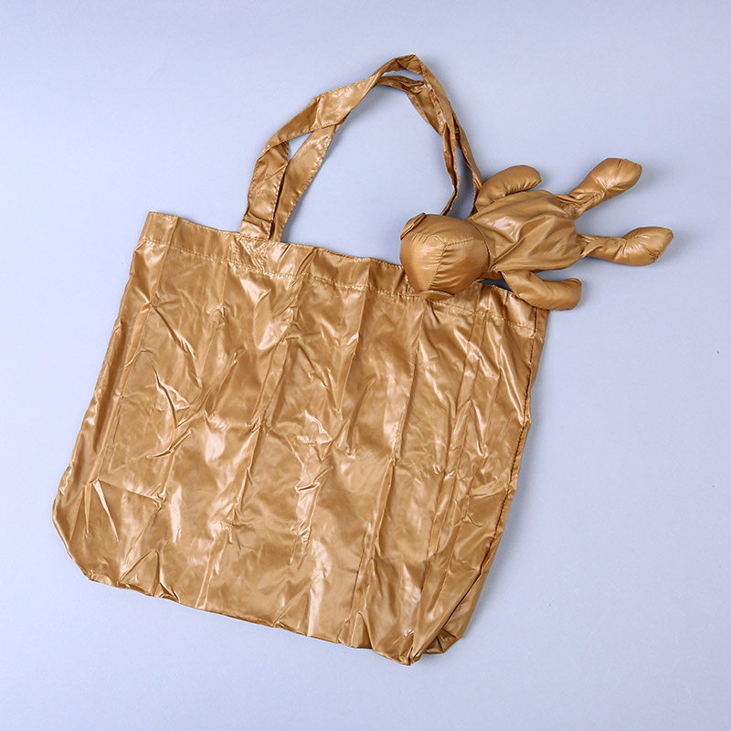 小熊收藏式环保袋 时尚简约纯色便携环保袋可爱公仔包包 GY624