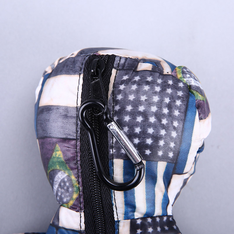 小熊收藏式环保袋 时尚创意花纹便携环保袋可爱公仔包包 GY265