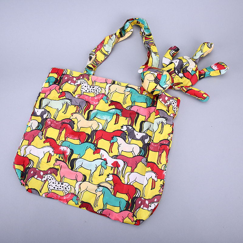 小熊收藏式环保袋 时尚创意花纹便携环保袋可爱公仔包包 GY214