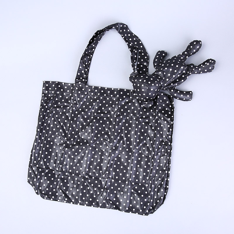 小熊收藏式环保袋 时尚创意小圆点花纹便携环保袋可爱公仔包包 GY424