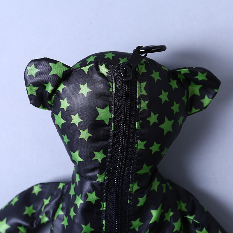 小熊收藏式环保袋 时尚简约小五星花纹便携环保袋可爱公仔包包 GY535
