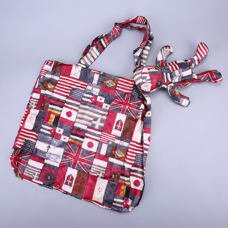 小熊收藏式环保袋 时尚创意花纹便携环保袋可爱公仔包包 GY253