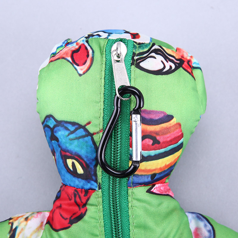 小熊收藏式环保袋 时尚创意花纹便携环保袋可爱公仔包包 GY315