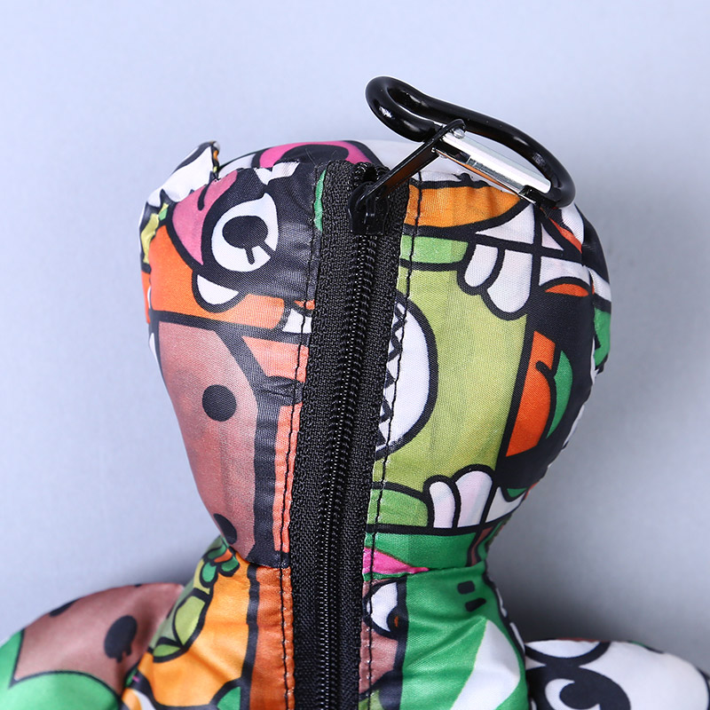 小熊收藏式环保袋 时尚创意花纹便携环保袋可爱公仔包包 GY665