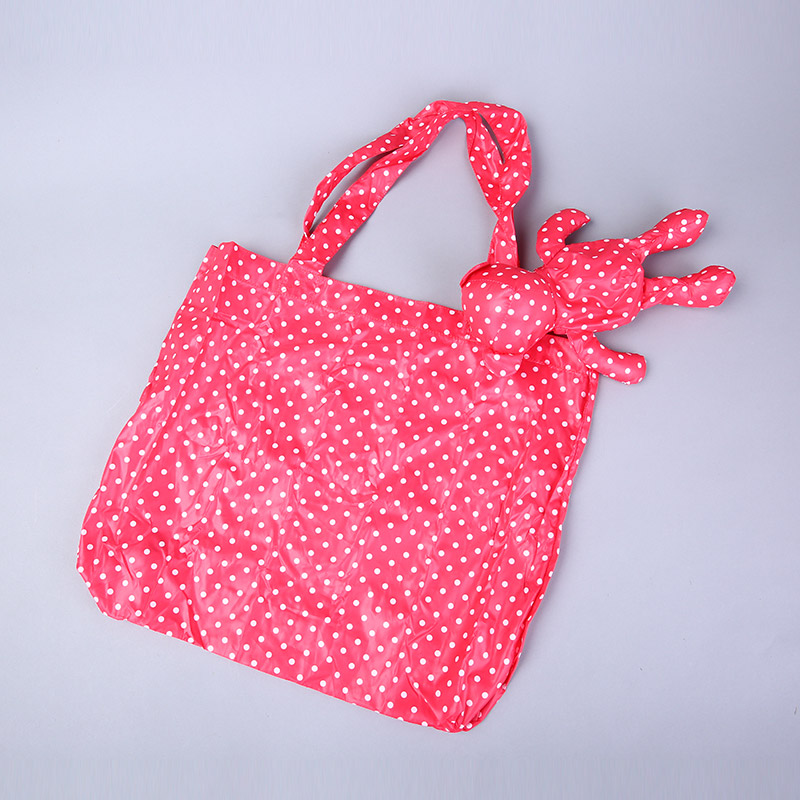 小熊收藏式环保袋 时尚创意小圆点花纹便携环保袋可爱公仔包包 GY434
