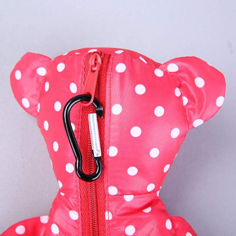 小熊收藏式环保袋 时尚创意小圆点花纹便携环保袋可爱公仔包包 GY435