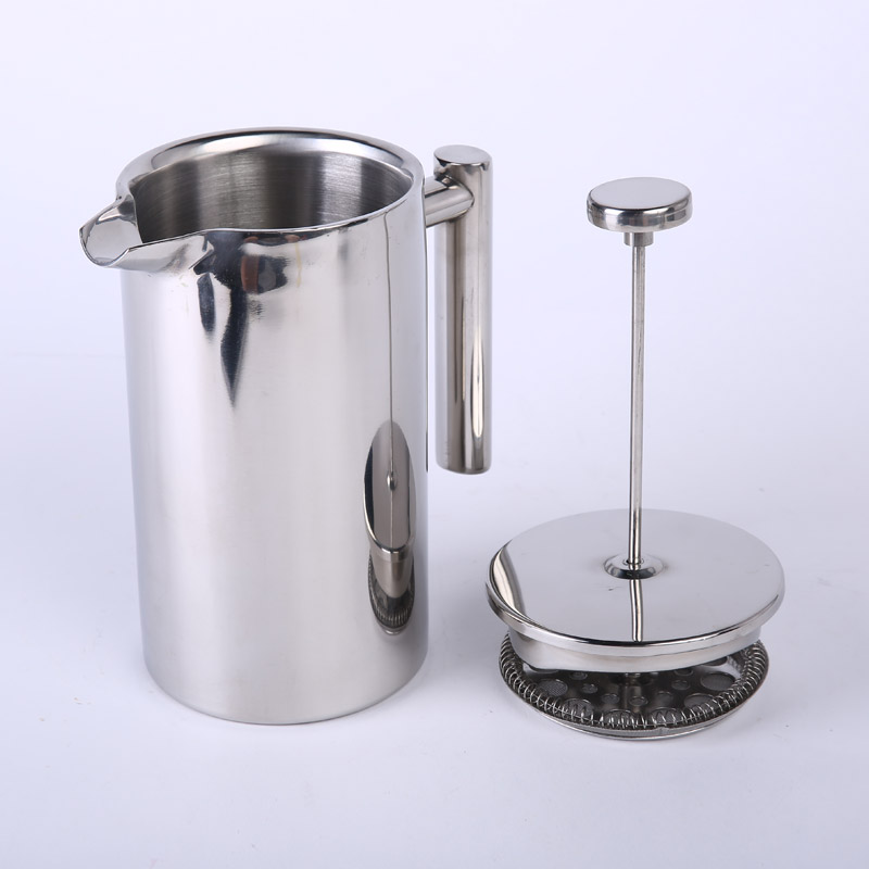 双层不锈钢咖啡壶 家用法压壶冲茶器 滤压过滤壶欧式咖啡器具 ZS204
