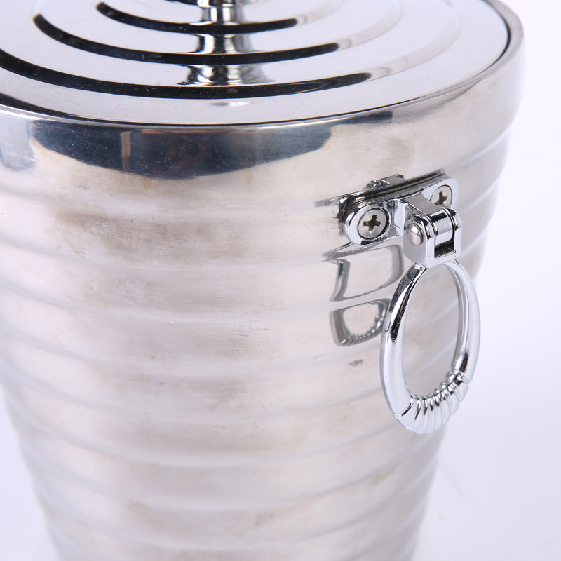不锈钢1L螺纹冰粒桶/冰桶 有盖冰桶 双环螺纹冰桶 ZS044