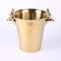 鹿头欧式冰桶（金色） 欧美法式奢华贵大气金属色餐吧台厅摆件装饰品冰酒桶 ZS05