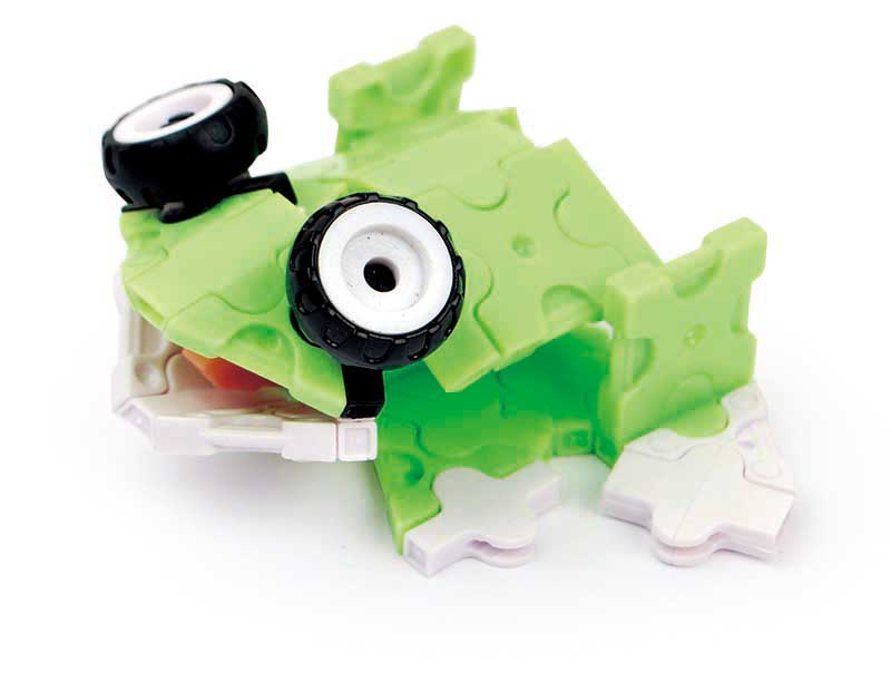 儿童益智神奇3D塑料拼装积木玩具青蛙彩盒装5