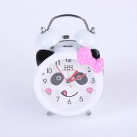 3寸圆形熊猫打铃钟卡通儿童闹钟 JSD85