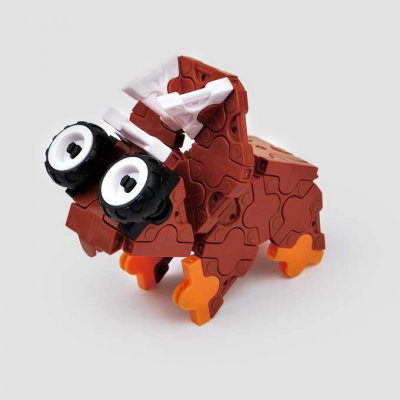 儿童益智神奇3D塑料拼装积木玩具三角龙拼装彩盒装