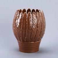 现代欧式乡村创意摆件 棕色叶瓶陶瓷花瓶家居软装饰摆设品摆件 SS016