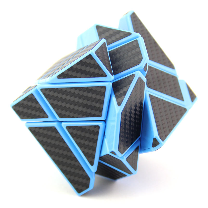 鬼魔蓝底黑碳纤维成品 鬼魔魔方智力益智3阶魔方 三阶异形