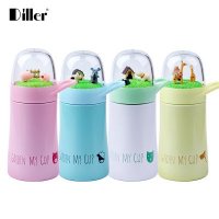 Diller 新款创意卡通微景观保温杯 便捷手提304不锈钢保温杯 卡通小公仔盖子高档创意保温杯