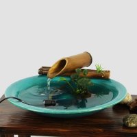 中式竹编竹流水喷泉流水家居装饰摆件风水摆件
