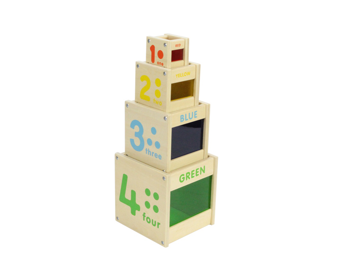 贝思德 颜色堆叠字母立方 木质玩具3