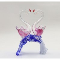 中式天鹅造型鹊桥相会琉璃摆件婚庆礼品情人节礼物