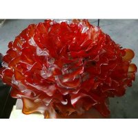 简约典雅琉璃多彩大牡丹造型摆件客厅卧室装饰