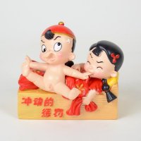 大禹正品树脂公仔新款中号阿二情史冲动的惩罚婚庆居家摆件礼品DY9458