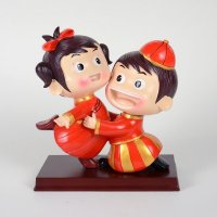 中式温情娃娃中号跳舞木座摆件DY9261